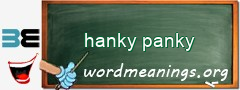 WordMeaning blackboard for hanky panky